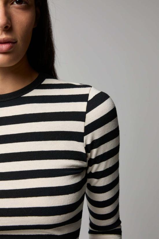  아셀 원피스 애셔 아스트리드 스트라이프 드레스 내추럴/블랙 스트라이프 - ASHER