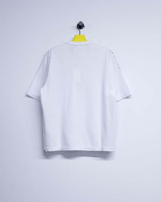  카미엘 포트젠스 긴팔 티셔츠 카미엘 포트겐스 그린 & 화이트 스트라이프 코튼 빅 티셔츠 - CAMIEL FORTGENS