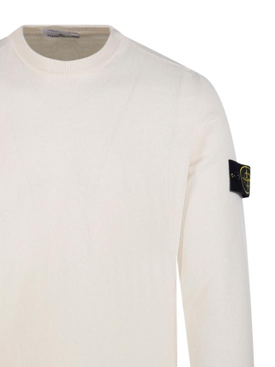 26SS 스톤 아일랜드 로고 코튼 크루넥 스웨터 S155100062 S00B9 V0093 IVORY - STONE ISLAND