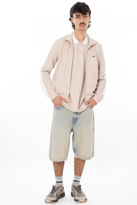 26SS 라코스테 모노그램 집업 스웨트셔츠 SH1368 SS26 8GI Beige - LACOSTE