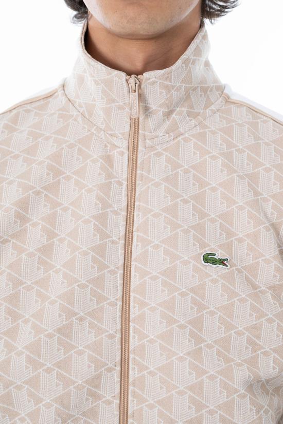 26SS 라코스테 모노그램 집업 스웨트셔츠 SH1368 SS26 8GI Beige - LACOSTE