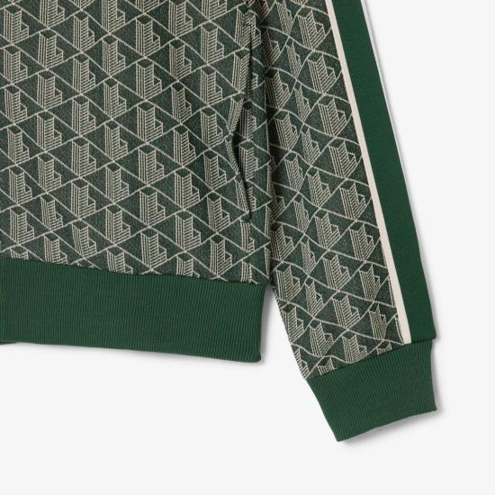 26SS 라코스테 모노그램 집업 스웨트셔츠 SH1368D1R Green - LACOSTE