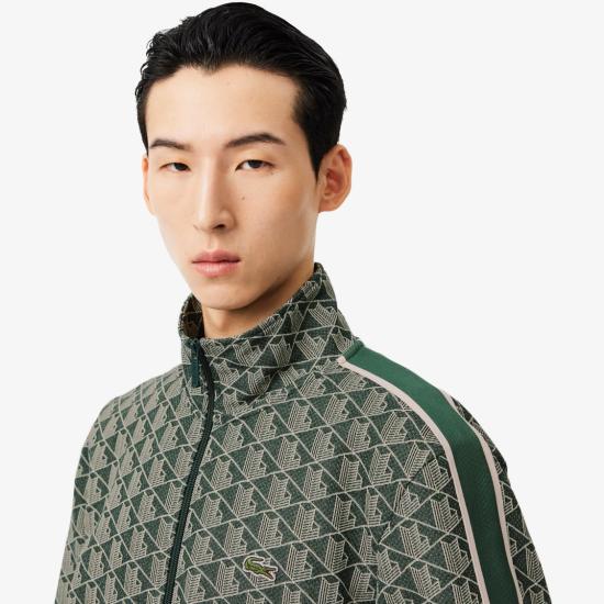 26SS 라코스테 모노그램 집업 스웨트셔츠 SH1368D1R Green - LACOSTE