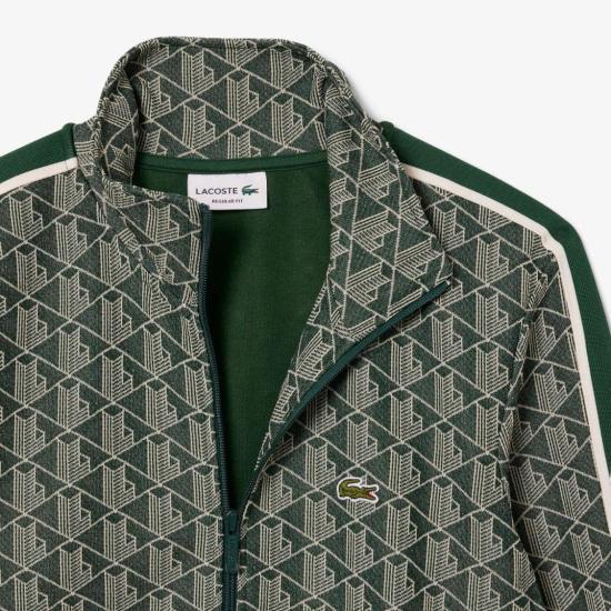 26SS 라코스테 모노그램 집업 스웨트셔츠 SH1368D1R Green - LACOSTE