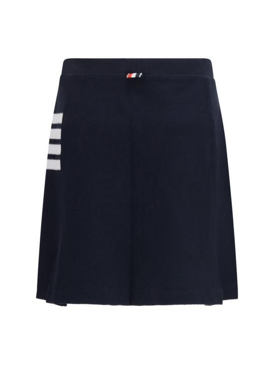 26SS 톰브라운 텍스처드 피케 4바 박스 플리츠 미니 스커트 FJK146A J0248 415 NAVY DOM - THOM BROWNE
