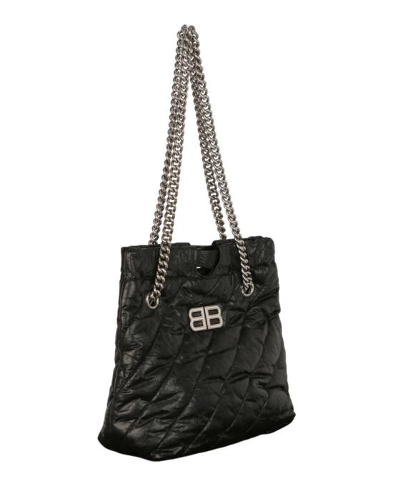  발렌시아가 크러쉬 스몰 사우스 퀼티드 백 742942 210J0 1000 00002 NS Black - BALENCIAGA