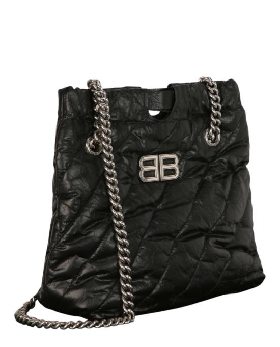  발렌시아가 크러쉬 스몰 사우스 퀼티드 백 742942 210J0 1000 00002 NS Black - BALENCIAGA