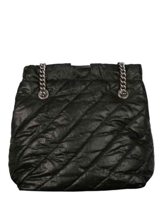  발렌시아가 크러쉬 스몰 사우스 퀼티드 백 742942 210J0 1000 00002 NS Black - BALENCIAGA