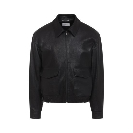 26SS 생로랑 버블 램스킨 쇼트 재킷 859948 YCNF2 Black