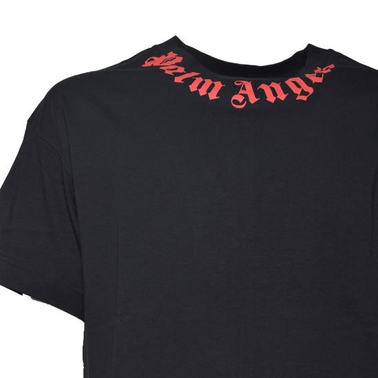 26SS 팜앤젤스 반팔 티셔츠 PMAA109S26JER008 1003 Nero rosso - PALM ANGELS
