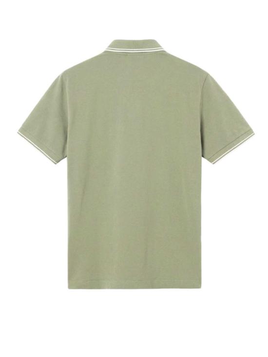  스톤 아일랜드 폴로 티셔츠 스트레치 오가닉 코튼 폴로 셔츠, 밀리터리 그린 색상 - STONE ISLAND