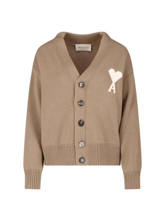 26SS 아미 울 드 하트 가디건 UKC380 KN0156 A117 Beige