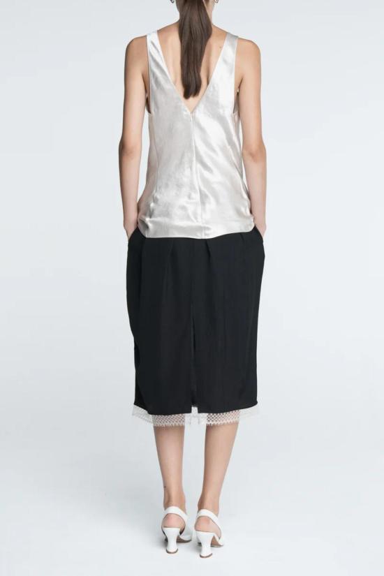  마리아 맥마누스 미디 스커트 레이스 튤립 스커트 블랙 - MARIA MCMANUS