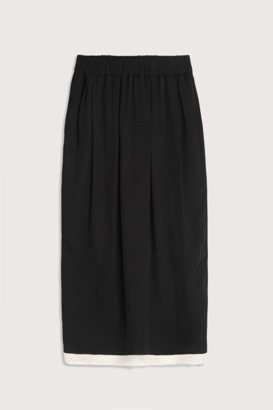  마리아 맥마누스 미디 스커트 레이스 튤립 스커트 블랙