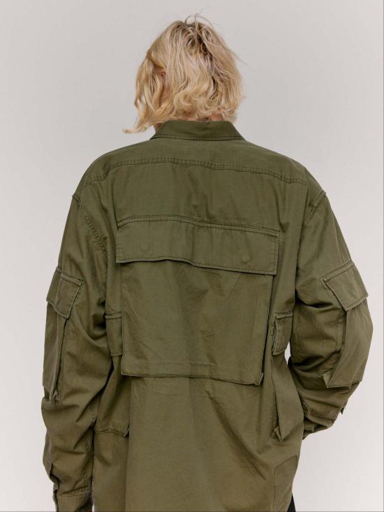  타카히로미야시타 더 솔로이스트 봄버 자켓 . 코튼 B.D.U 셔츠 올리브 - TAKAHIROMIYASHITA THE SOLOIST.