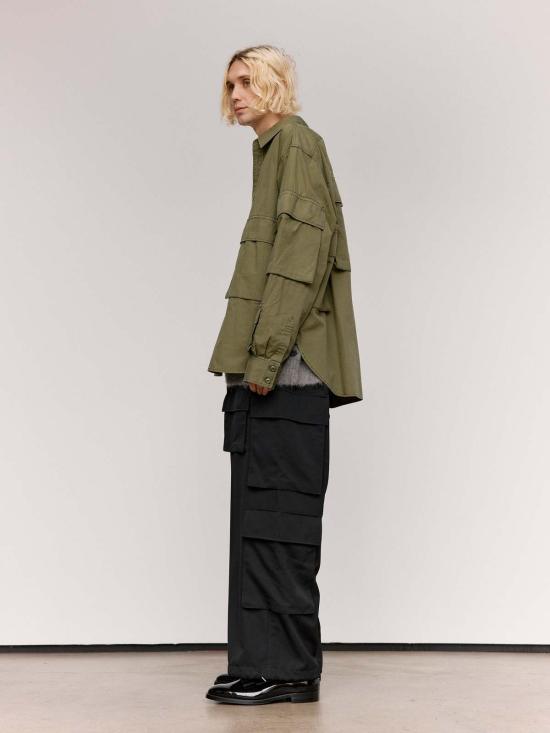  타카히로미야시타 더 솔로이스트 봄버 자켓 . 코튼 B.D.U 셔츠 올리브 - TAKAHIROMIYASHITA THE SOLOIST.