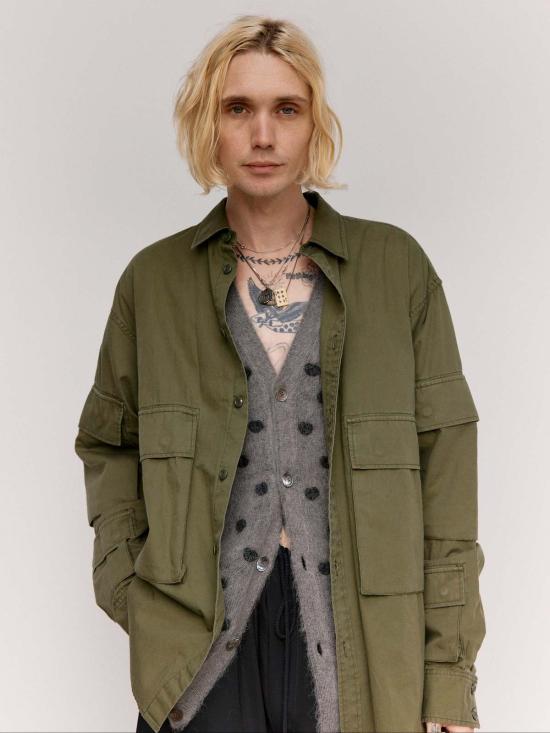  타카히로미야시타 더 솔로이스트 봄버 자켓 . 코튼 B.D.U 셔츠 올리브 - TAKAHIROMIYASHITA THE SOLOIST.