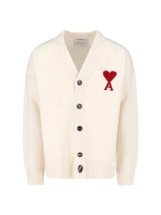  아미 가디건 Ami Alexandre Mattiussi Ami De C Ur 카디건 크림
