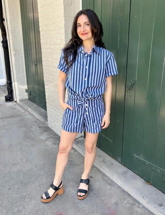  Passion Lilie 셔츠 패션 릴리 블루 바이유 스트라이프 유기농 면 버튼다운 셔츠 - OTHER BRANDS