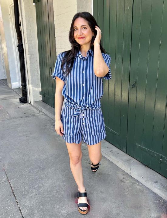  Passion Lilie 셔츠 패션 릴리 블루 바이유 스트라이프 유기농 면 버튼다운 셔츠 - OTHER BRANDS