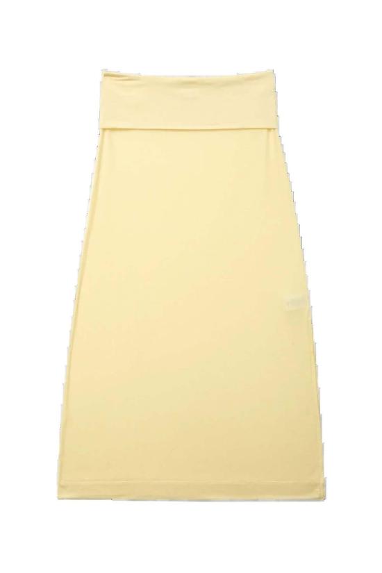  파이드 미 나우 롱 스커트 Find Me Now 소리 맥시 스커트 버터 - FIND ME NOW