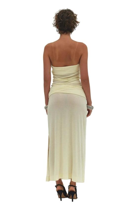  파이드 미 나우 롱 스커트 Find Me Now 소리 맥시 스커트 버터 - FIND ME NOW