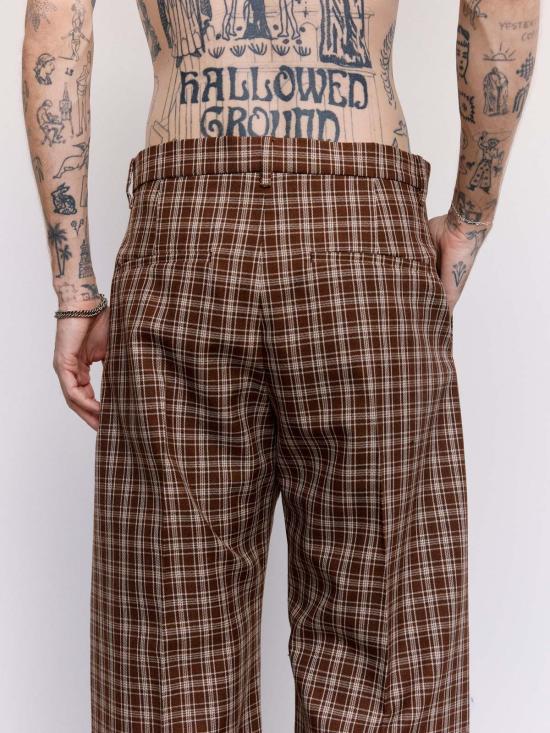  마르니 스트레이트 팬츠 울 체크 팬츠 - MARNI