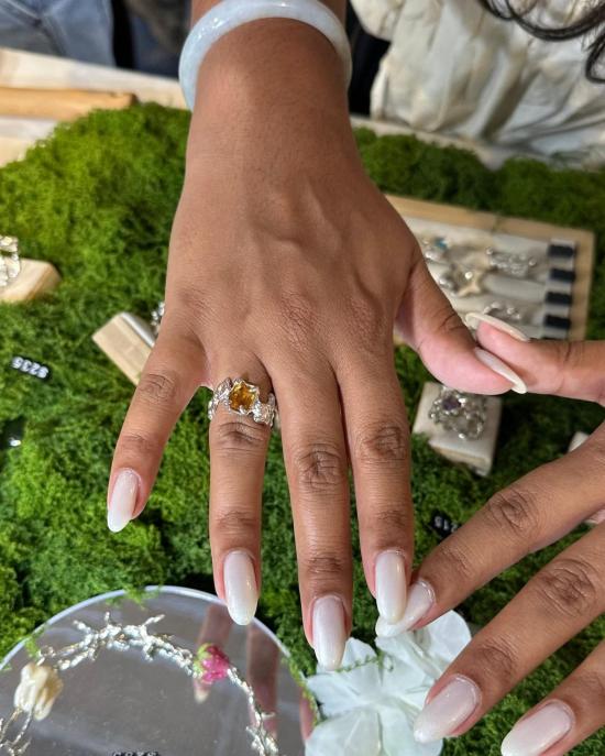  아메모리 반지 에메랄드 컷 링 - AMEMORI