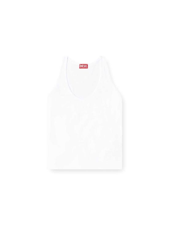  디젤 민소매 티셔츠 골지 면 탱크탑 화이트