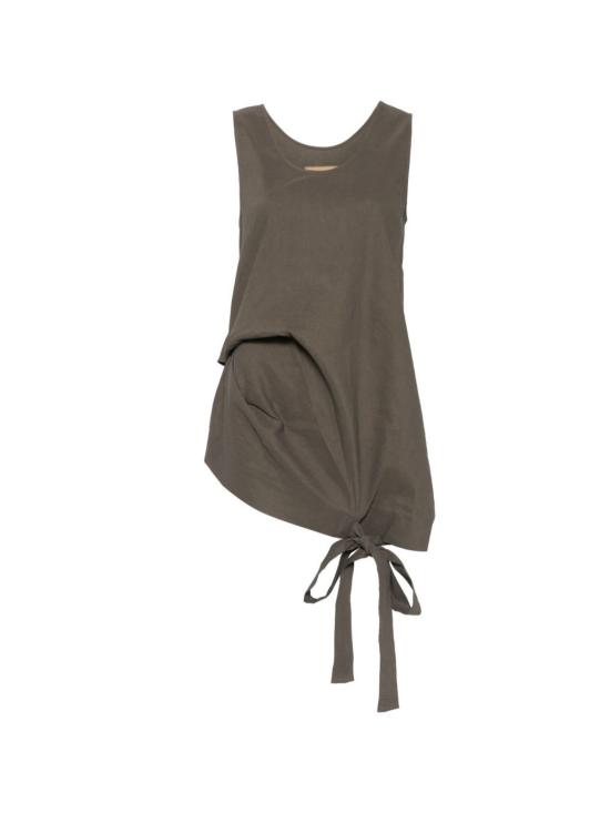  우마 왕 블라우스 Uma Wang Tara 리넨 블렌드 탑 그레이