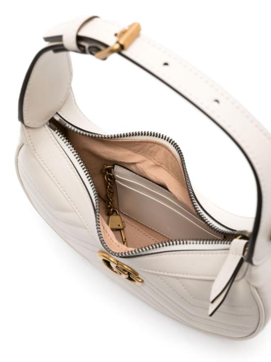 26SS 구찌 GG 마몽 하프문 쉐이프 미니백 699514 DTDHT9022 White - GUCCI