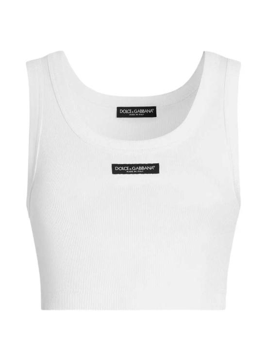 26SS 돌체앤가바나 립 크롭 탱크탑 F8W40TFU7AV W0001 BIANCO NATURALE