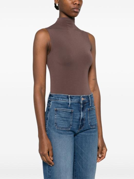 26SS 월포드 바디수트 티셔츠 76071 4877 Brown - WOLFORD