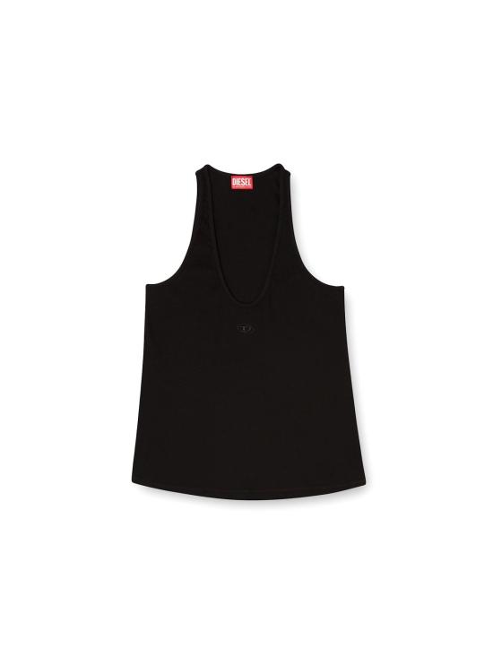  디젤 민소매 티셔츠 골지 코튼 탱크탑 블랙