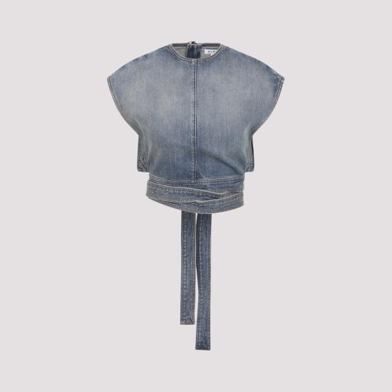 26SS 알라이아 반팔 티셔츠 AA9H1482D026C A56 FADED BLUE - ALAIA