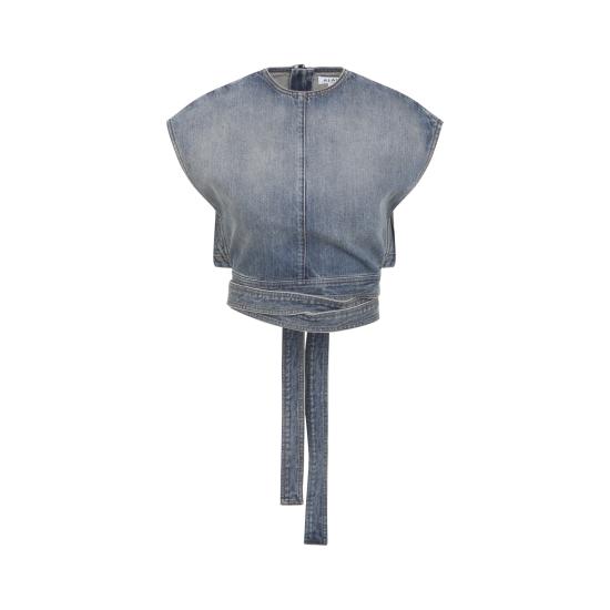 26SS 알라이아 반팔 티셔츠 AA9H1482D026C A56 FADED BLUE - ALAIA