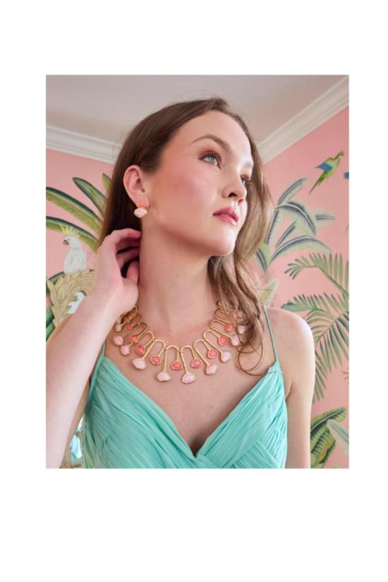  레레 사도히 이어링 르 르 사도기 코랄 플라밍고 듀오 드롭 - LELE SADOUGHI