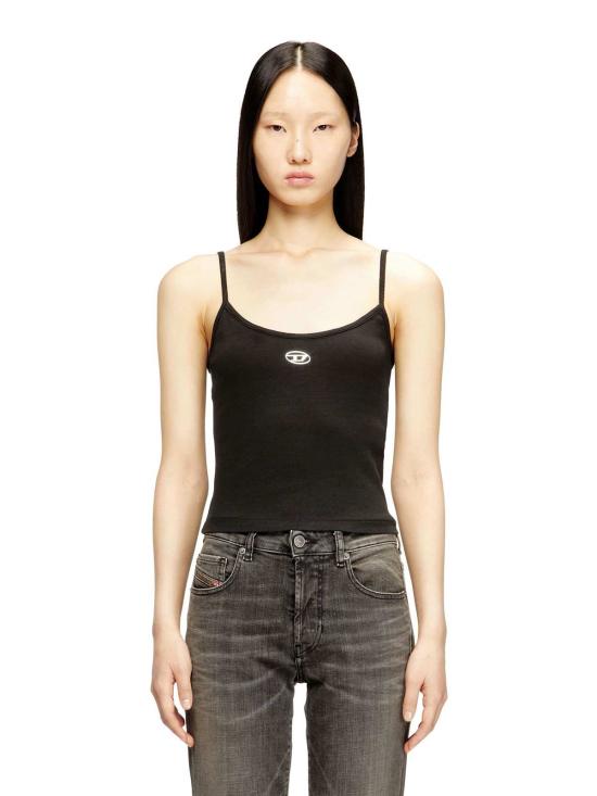  디젤 민소매 티셔츠 코튼 탱크탑 블랙 - DIESEL