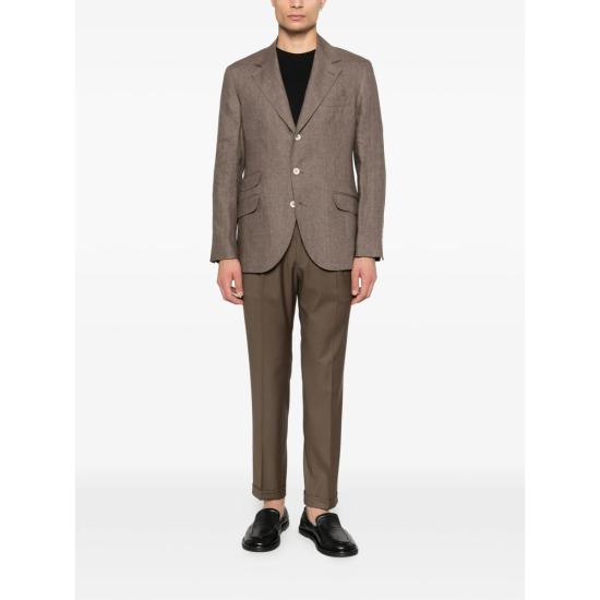 26SS 브루넬로 쿠치넬리 리넨 디컨스트럭티드 재킷 MB4307BWD C089 BROWN - BRUNELLO CUCINELLI