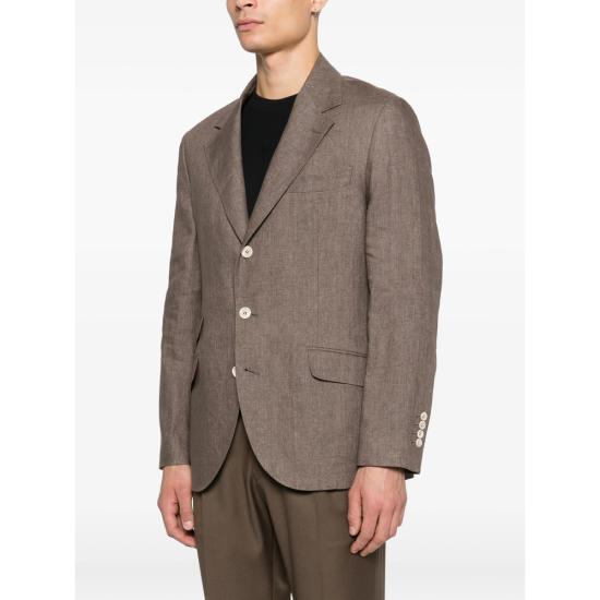 26SS 브루넬로 쿠치넬리 리넨 디컨스트럭티드 재킷 MB4307BWD C089 BROWN - BRUNELLO CUCINELLI