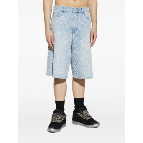 26SS 카사블랑카 데님 숏팬츠 SS26 TR 425 02 PEARL BLUE - CASABLANCA