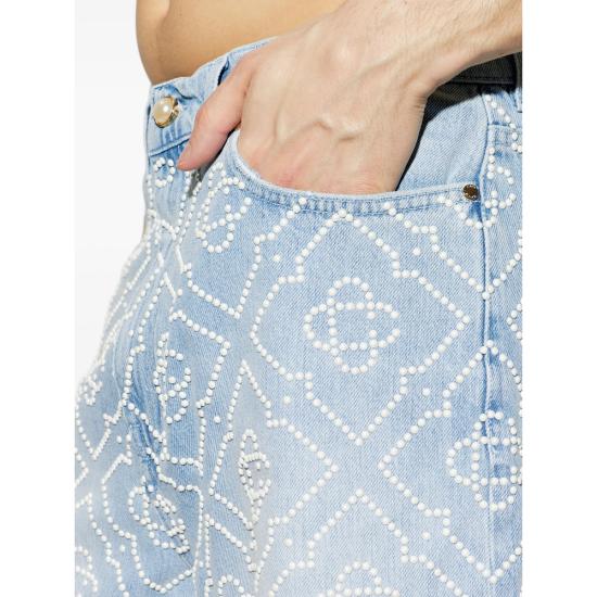 26SS 카사블랑카 데님 숏팬츠 SS26 TR 425 02 PEARL BLUE - CASABLANCA