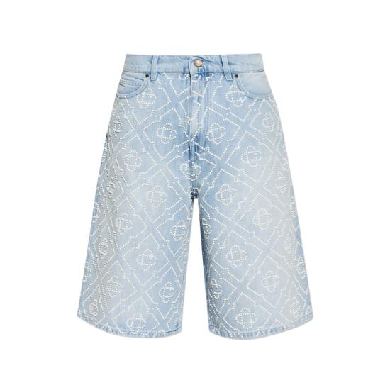 26SS 카사블랑카 데님 숏팬츠 SS26 TR 425 02 PEARL BLUE