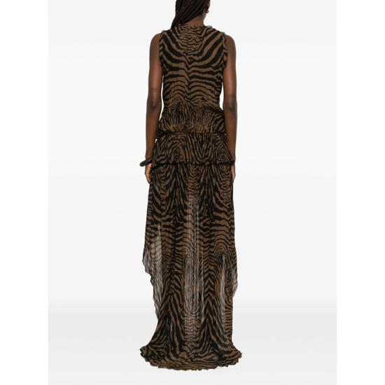 26SS 블루마린 롱 원피스 2A767A M5179 BLACK BROWN - BLUMARINE