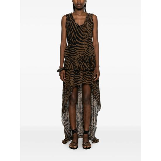 26SS 블루마린 롱 원피스 2A767A M5179 BLACK BROWN - BLUMARINE