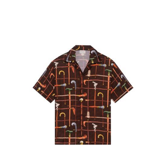 26SS 드롤드무슈 반팔 셔츠 K SH230 VI033 BROWN