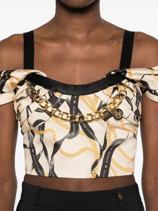 26SS 엘리자베타프랜치 민소매 티셔츠 TO04561E2045CR BEIGE - ELISABETTA FRANCHI