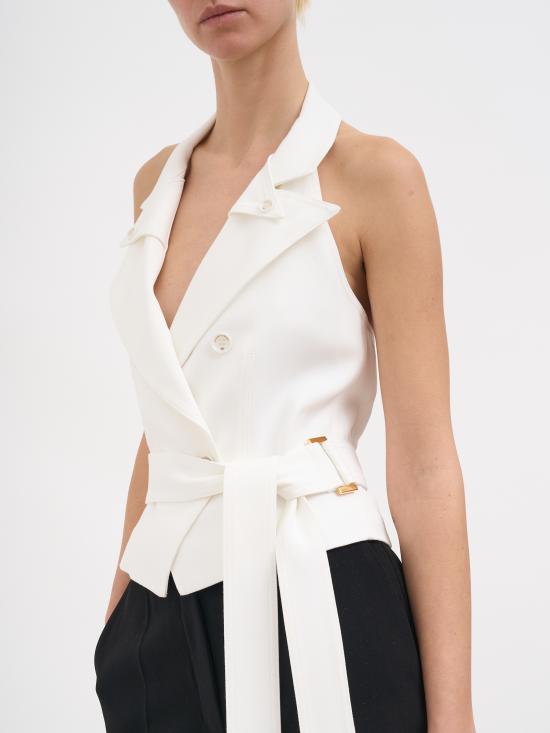 26SS 엘리자베타프랜치 민소매 티셔츠 NGL00561E2360 WHITE - ELISABETTA FRANCHI