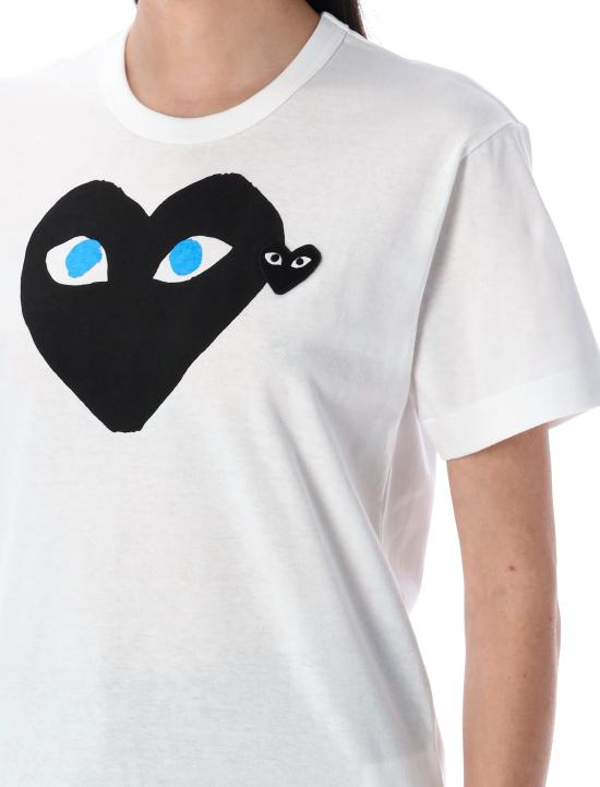 26SS 꼼데가르송 반팔 티셔츠 AXT088051 WHITE BLACK - COMME DES GARCONS
