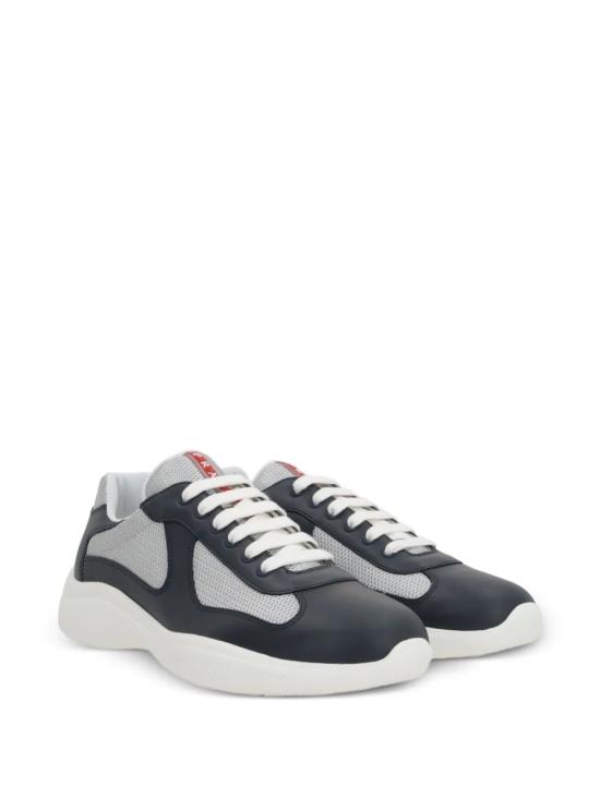 26FW 프라다 아메리카 컵 가죽 레더 로우탑 스니커즈 4E3400FG0006GW F0W4C BALTICO ARGENTO - PRADA